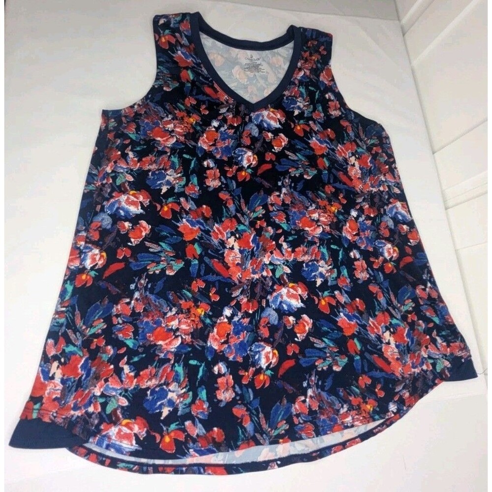 Cuddlduds Tank Top - Blue Floral